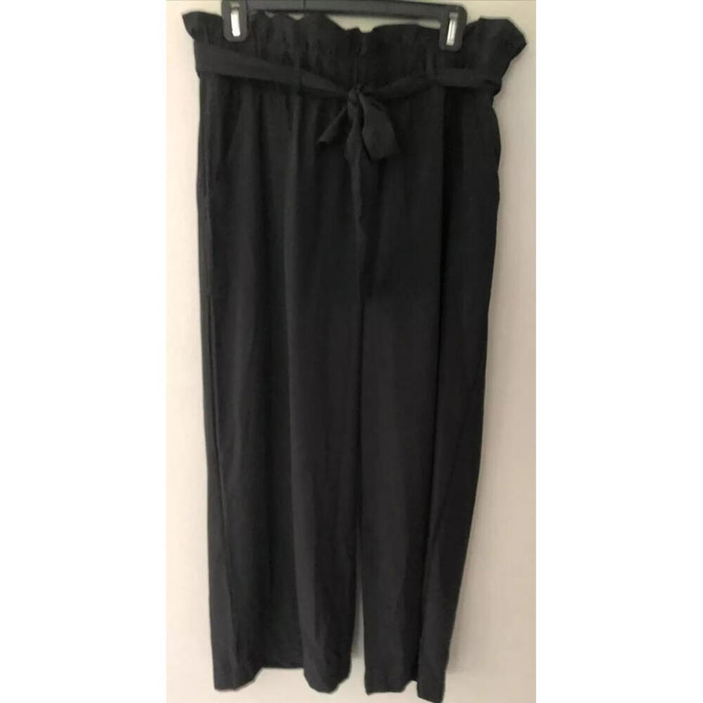 Ideology Paper Bag 7/8 Pants Black, size M